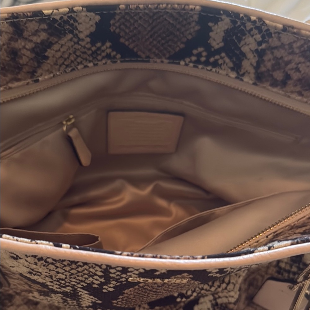 Coach Brown Python Print Tote Bag - image 8